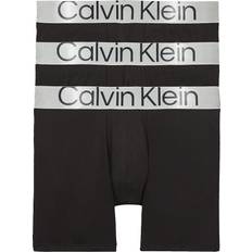 Herr - Silver Kalsonger Calvin Klein Pack Boxer Briefs Steel Cotton Black
