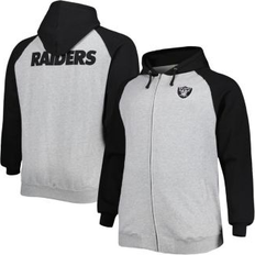 Jackets & Sweaters Fanatics Men's Heather Gray Las Vegas Raiders Big and Tall Fleece Raglan Full-Zip Hoodie Jacket Heather Gray (XLT)