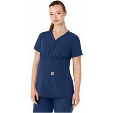 Work Wear Carhartt Women's Force Essentials Henley Maternity Scrub Top Navy