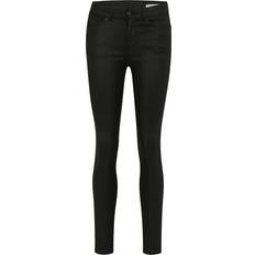 Kunstlæder Tøj Vero Moda Jeans vmFlash MR Skinny Coated Pants Sort
