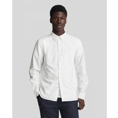 Lyle & Scott Men Shirts Lyle & Scott Tonal Eagle Mens Plain Oxford Shirt White