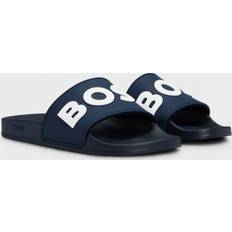 Orange Slides BOSS Men's BOSS Orange Kirk Mens Italian-Made Slides with Raised Logo NOS Navy