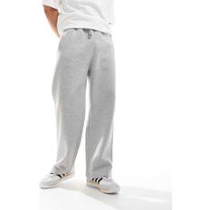 Pull&Bear Schwere Jogginghose in Grau meliert mit weitem Bein