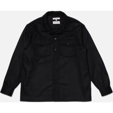 Nudie Jeans Shirts Nudie Jeans Vincent Solid Board Wool Blend Overshirt, Black