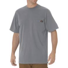 Dickies Tops Dickies mens Heavyweight Crew Neck Short Sleeve Tee Henley Shirt, Heather Gray