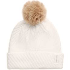 Calvin Klein Beanies Calvin Klein Chunky Rib Knit Pom Beanie Cream