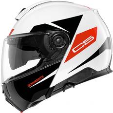 Schuberth C5 Eclipse, flip up helmet color: Black/White/Neon-Red (56/57)