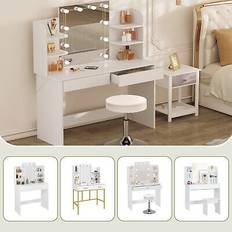 WOLTU MB6096WS With LED Lights Dressing Table