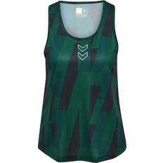 Rundhalsausschnitt Tanktops Hummel hmlCOURT AOP Lightweight Tanktop Damen 6614 rain forest