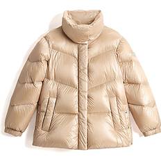 Woolrich Ytterkläder Woolrich Woman Aliquippa Down Jacket in Glossy Nylon Beige