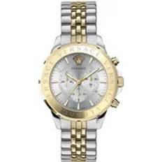 Versace Watches, female, Yellow, Size: ONE Size Chrono Signature Silver Gold Silver