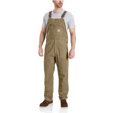 Brown Overalls Carhartt Mens Rugged Cotton Spandex Flex Rigby Bib Overalls Brown (Waist)