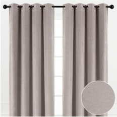 Curtains & Accessories Chanasya Premium Brown Velvet Curtains Panel Set 2 - Piece - Gray Taupe (52 x 108)