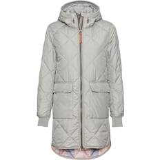 Camel Active Steppmantel, Kapuze, Zweiwegereißverschluss, für Damen, grau