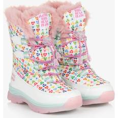 White Boots Children's Shoes Agatha Ruiz de la Prada Girls White Heart Print Snow Boots (26)