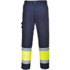 EN ISO 20471 Work Pants Portwest Contrast Trousers Yellow/Navy