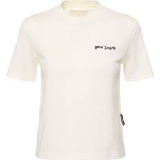 Palm Angels Dame T-shirts Palm Angels Klassisk Logo Bomuld Tee - Hvid
