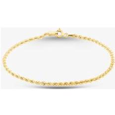 9ct Yellow Gold Rope Chain Bracelet HLRP-220-9Y-7.5