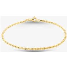 Gold Bracelets T.H.Baker 9ct Yellow Gold Rope Chain Bracelet HLRP-220-9Y-7.5