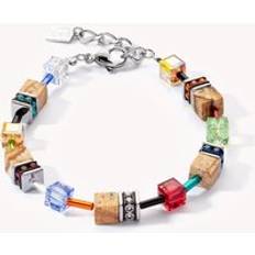 Coeur de Lion Silver Smycken Coeur de Lion Armband Geocube Precious Brun