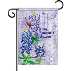 Blue Flags Breeze Decor BD-FL-G-104096-IP-BO-D-US18-BT 13 x 18.5 in. Bluebonnet Welcome Spring Floral Garden Flag