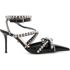 Mach & Mach 90mm stud-embellished pumps women Calf Leather/Patent Leather/Rubber/Calf Leather Black
