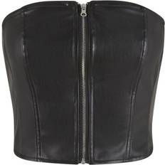 Kunstlæder Overdele Urban Classics Top Dame syntetisk læder Bandeau Top till Damer sort