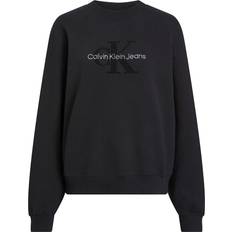 Calvin Klein Relaxed Chenille Monogram Sweatshirt Black