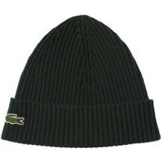 Lacoste Herr Accessoarer Lacoste Rib Knit Brushed Wool Beanie One Dark Khaki Green Dark khaki green