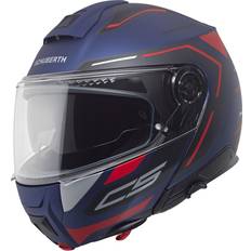 Blåa - Öppningsbara hjälmar Motorcykelhjälmar Schuberth C5 Omega Fällbar hjälm röd 63