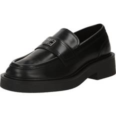 Tommy Jeans Sorte loafers læder med logo-Black