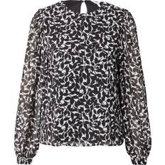 Ballonmouw Blouses Object Blouse - Grijs/Zwart