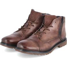 Bugatti Støvler Bugatti Lace-Up Leather Ankle Boots - Dark Brown