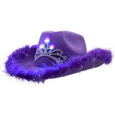 Hats LED Purple Cowboy Hat with Tiara by Windy City Novelties