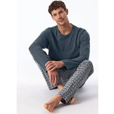 Man Pyjama's uitverkoop Schiesser Pyjama Long Jeans - Jeansblau