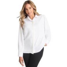 Jessica London Tops Jessica London Plus Women's PEARL TRIM BLOUSE in White (Size W)