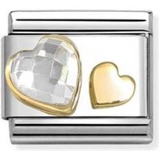 Nomination White Heart Charms Gold