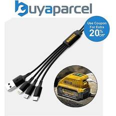 Dewalt 3 in 1 multi head usb charger charging cable iphone android micro usb car