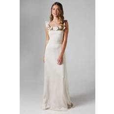 Coast Teen Ruffle Strap Satin Bridesmaids Dress Champagne 14-15 yrs