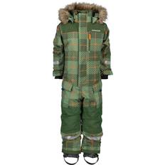 Didriksons polarbjörnen 130 Barnkläder Didriksons Polar Bear Kid's Coverall Printed - Thermos Pine Green