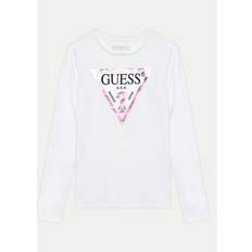 White Blouses & Tunics Children's Clothing Guess Girl's Long Sleeve T-shirt Core - Blanc
