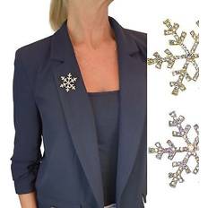 Diamond - Women Brooches Paulo Due Diamante Snowflake Brooch Metallic Silver One
