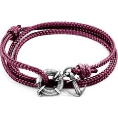 Amethyst Bracelets Anchor & Crew Aubergine Purple Clyde Silver and Rope Bracelet