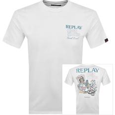 Replay Men T-shirts Replay Logo T Shirt White (Medium)