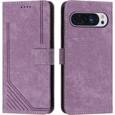 Google Pixel 9 Wallet Cases GANGXUN (Purple) Flip Case for Google Pixel 9 Kickstand Card Insertion Wallet Pu Leather