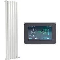Milano Aruba Ardus Modern White 1784 mm x 354 mm Dry Heat Vertical Oval Panel Electric Radiator
