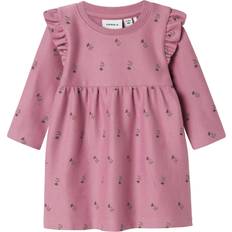 Bebé Vestidos Name It Kleid 'NBFONULLA' oliv mauve dunkellila 74