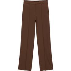 Pull&Bear Chokoladebrune og skræddersyede bukser med lige ben og syninger fortil