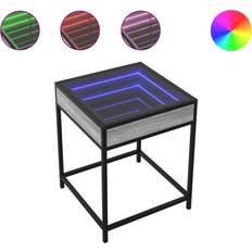 Møbler vidaXL Med Infinity LED-Lys 40 x 40 x 51 cm Grå Sonoma-Eg Sofabord