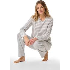 Damen Schlafanzüge Schiesser Damen Casual Essentials Pyjamaset, Silbergrau-mel._181756